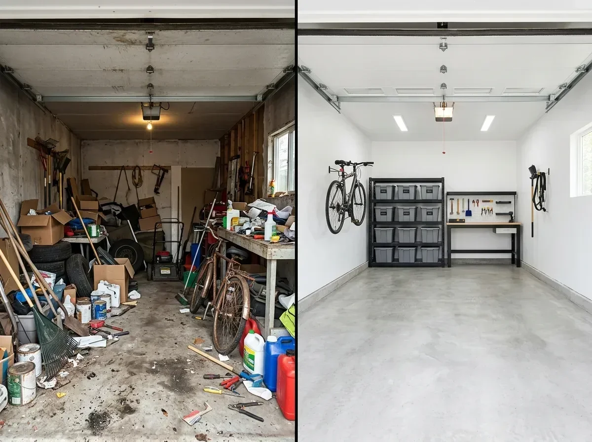 Junk Removal before and after transformation in Greenville